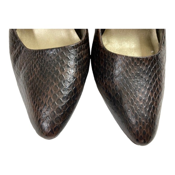 MOSSIMO Slip On Heels Pumps Women's 8M  Brown Faux Leather Snake - Picture 4 of 9